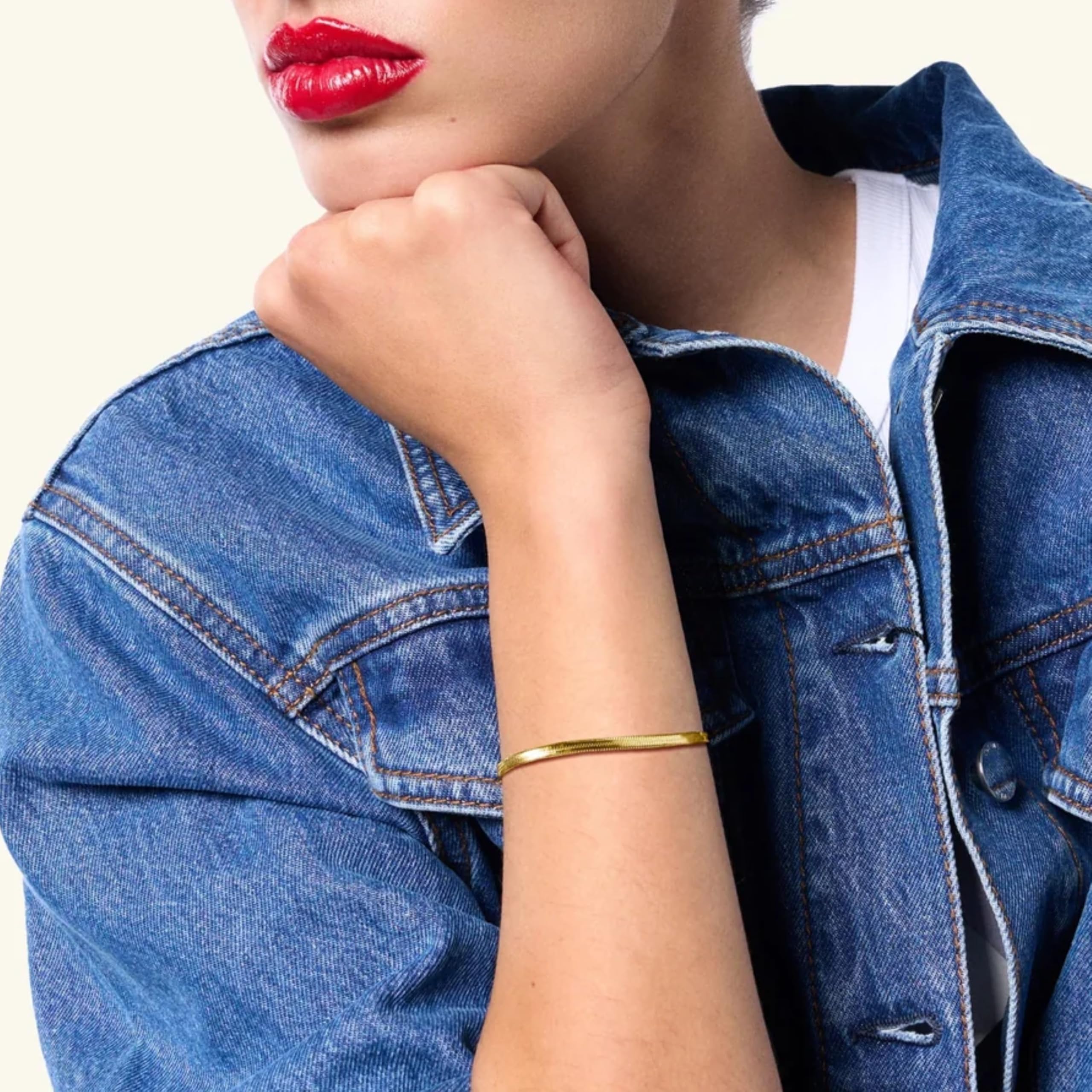 Hey Harper Gold Bracelet For Women Trendy - 14K Gold Dainty Bracelet - Waterproof Sweatproof Non Tarnish Jewelry Gift for Women and For Everyday - Image 3