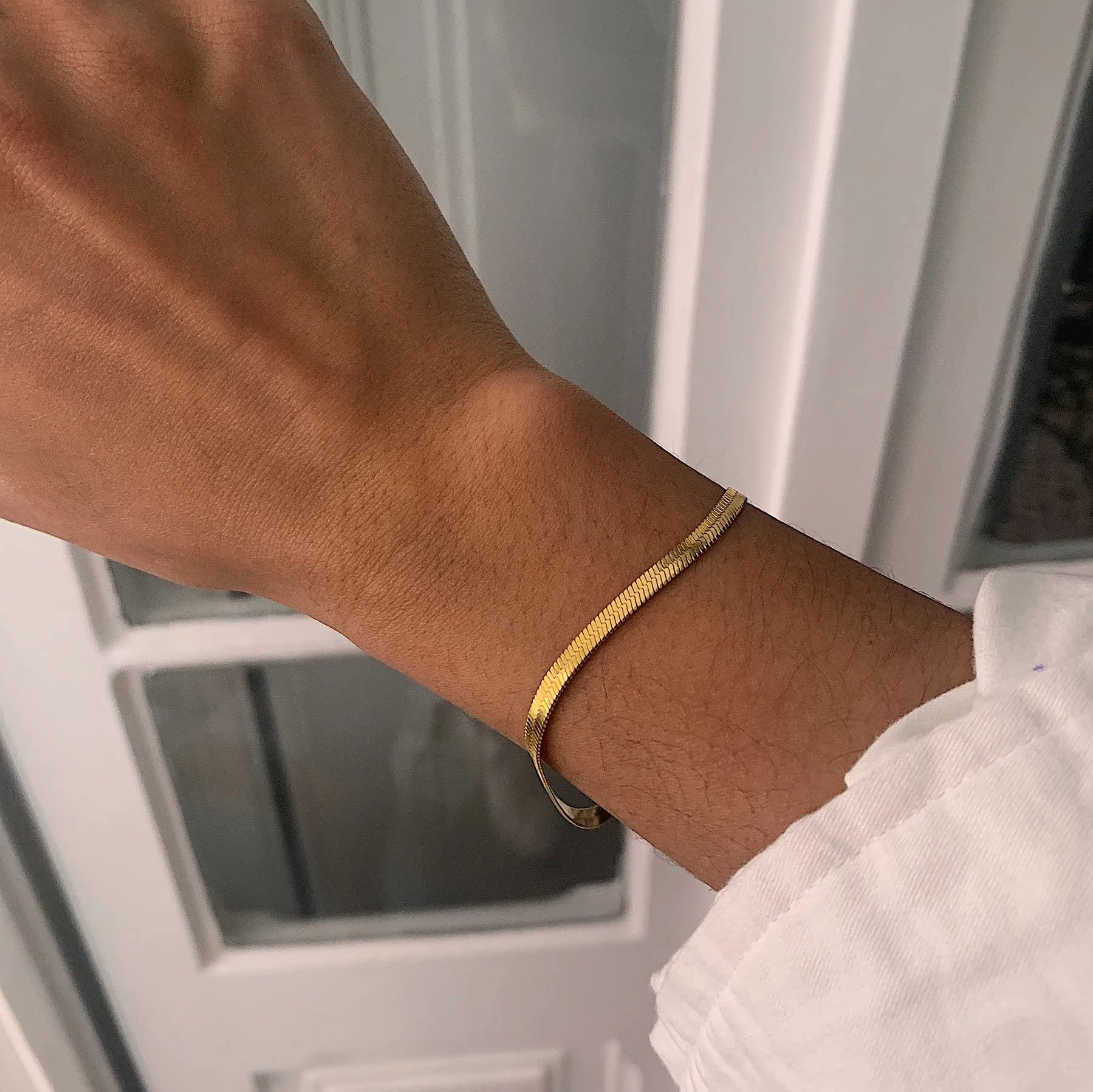 Hey Harper Gold Bracelet For Women Trendy - 14K Gold Dainty Bracelet - Waterproof Sweatproof Non Tarnish Jewelry Gift for Women and For Everyday - Image 7