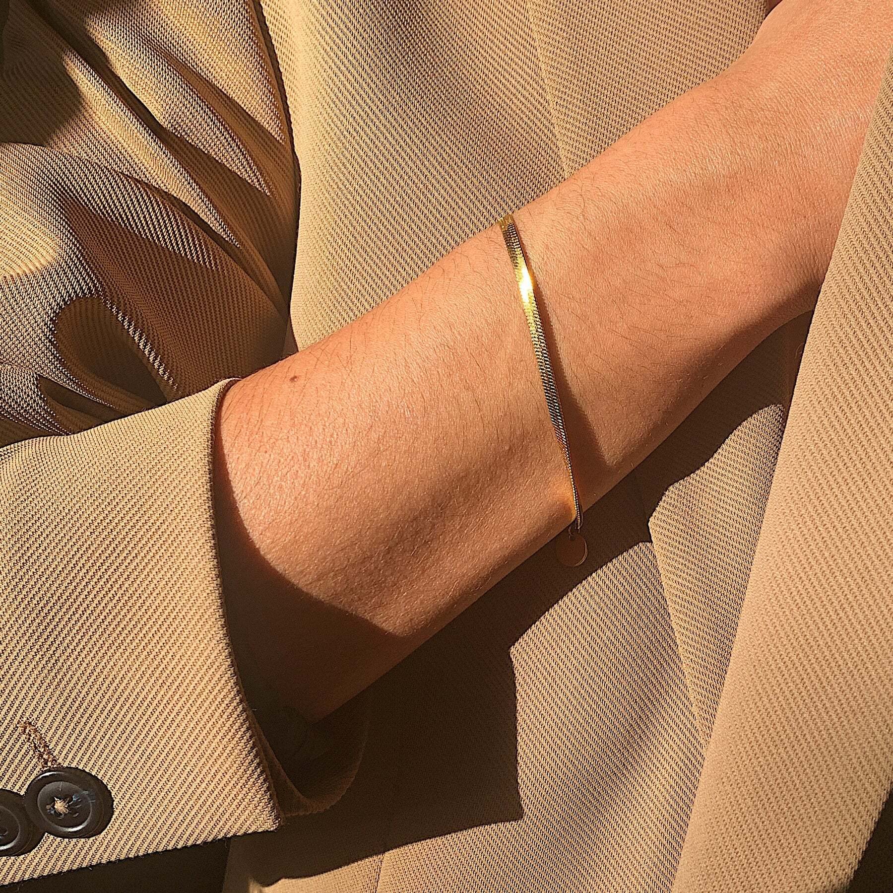 Hey Harper Gold Bracelet For Women Trendy - 14K Gold Dainty Bracelet - Waterproof Sweatproof Non Tarnish Jewelry Gift for Women and For Everyday - Image 9