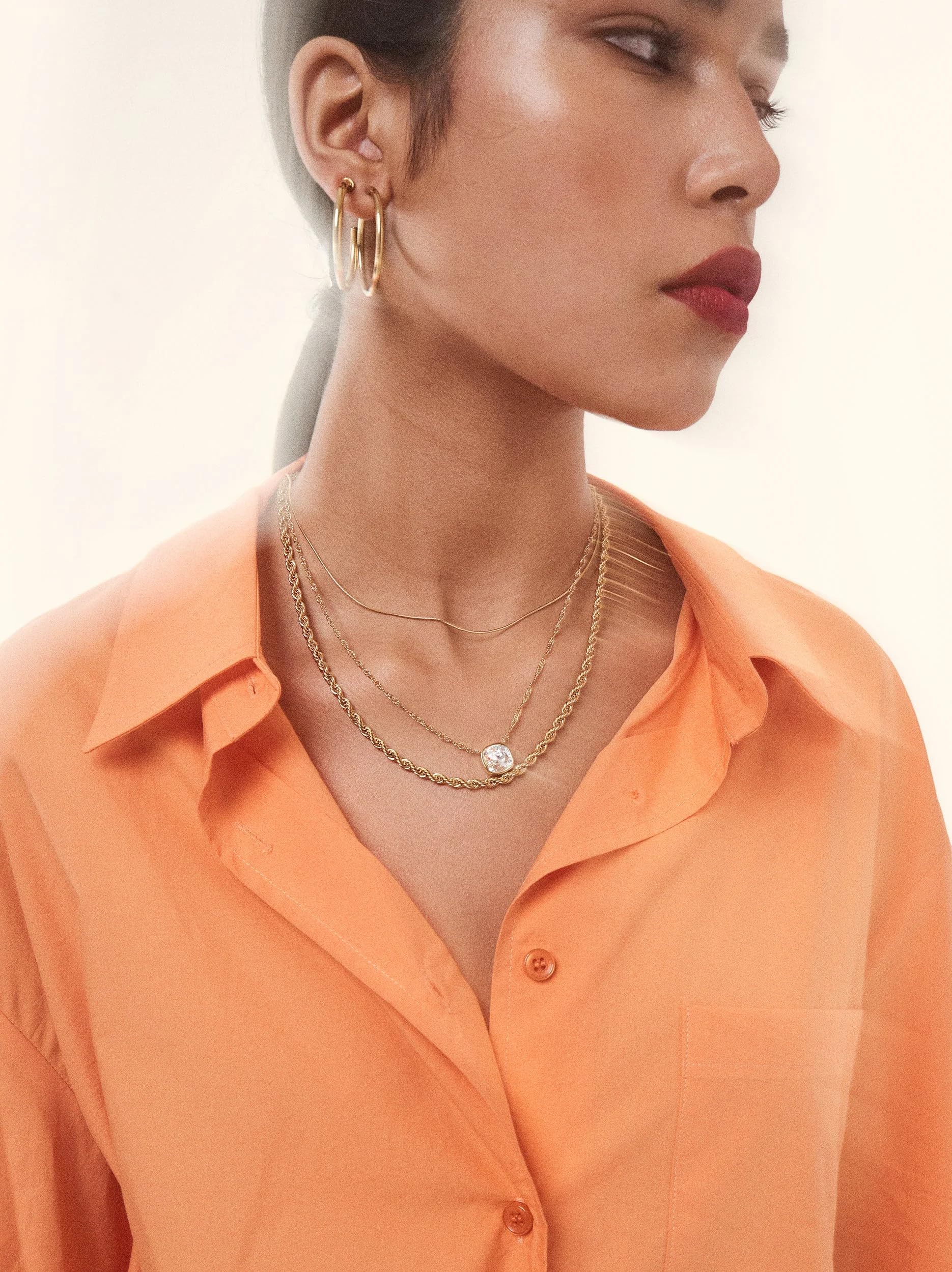 Hey Harper Gold Necklace For Women Trendy Necklace - 14K Golden PVD Coating Waterproof & Sweatproof Non Tarnish Jewelry Chain Necklaces - Image 3