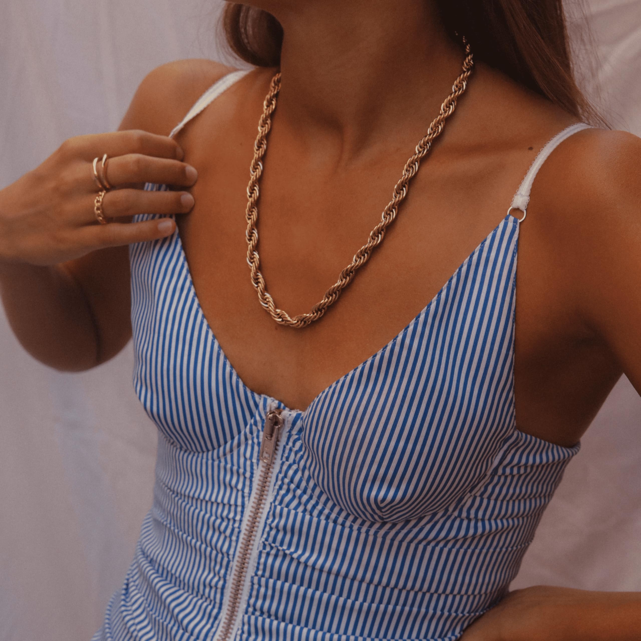 Hey Harper Gold Necklace For Women Trendy Necklace - 14K Golden PVD Coating Waterproof & Sweatproof Non Tarnish Jewelry Chain Necklaces - Image 5