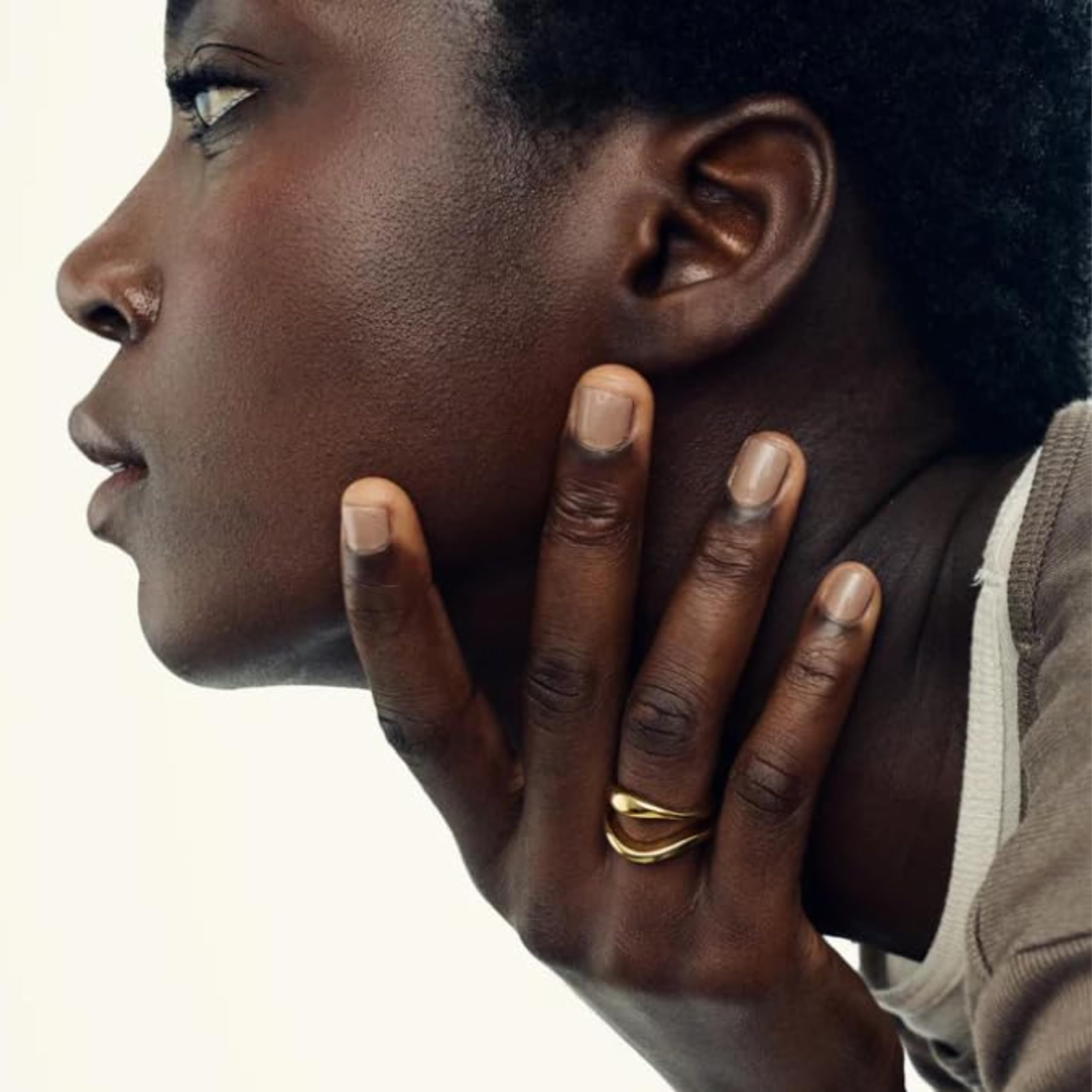 Hey Harper Gold Ring for Women - Gold Plated Stacking Waterproof & Sweatproof Jewerly Ring - Everday Non Tarnish Cute Fashion Circle Rings - Image 3