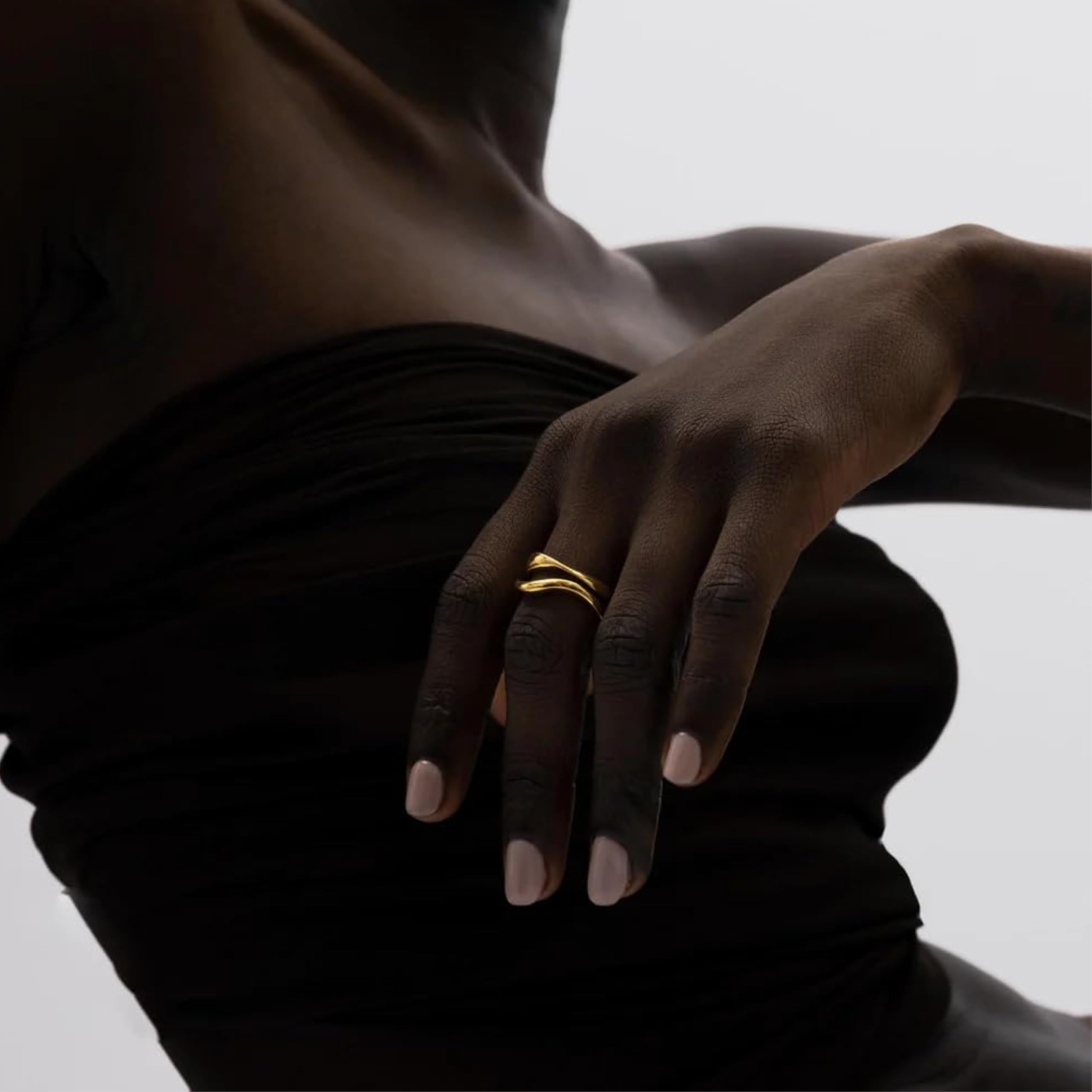 Hey Harper Gold Ring for Women - Gold Plated Stacking Waterproof & Sweatproof Jewerly Ring - Everday Non Tarnish Cute Fashion Circle Rings - Image 5