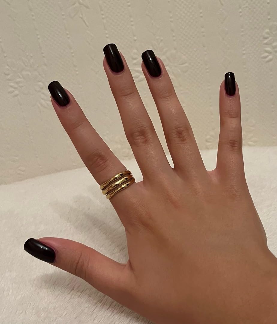 Hey Harper Gold Ring for Women - Gold Plated Stacking Waterproof & Sweatproof Jewerly Ring - Everday Non Tarnish Cute Fashion Circle Rings - Image 5