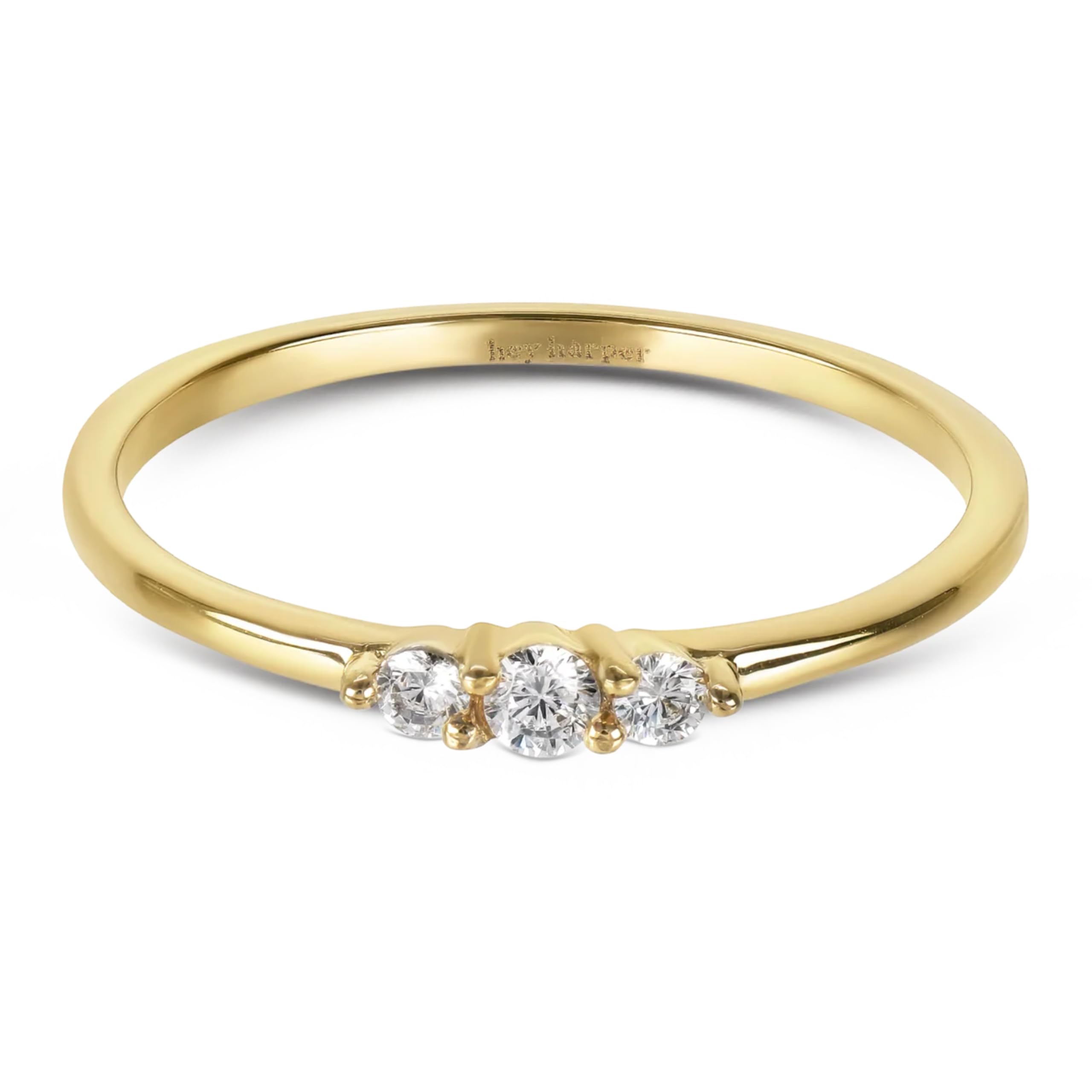 Hey Harper Gold Ring for Women - Gold Plated Stacking Waterproof & Sweatproof Jewerly Ring - Everday Non Tarnish Cute Fashion Circle Rings - Image 4