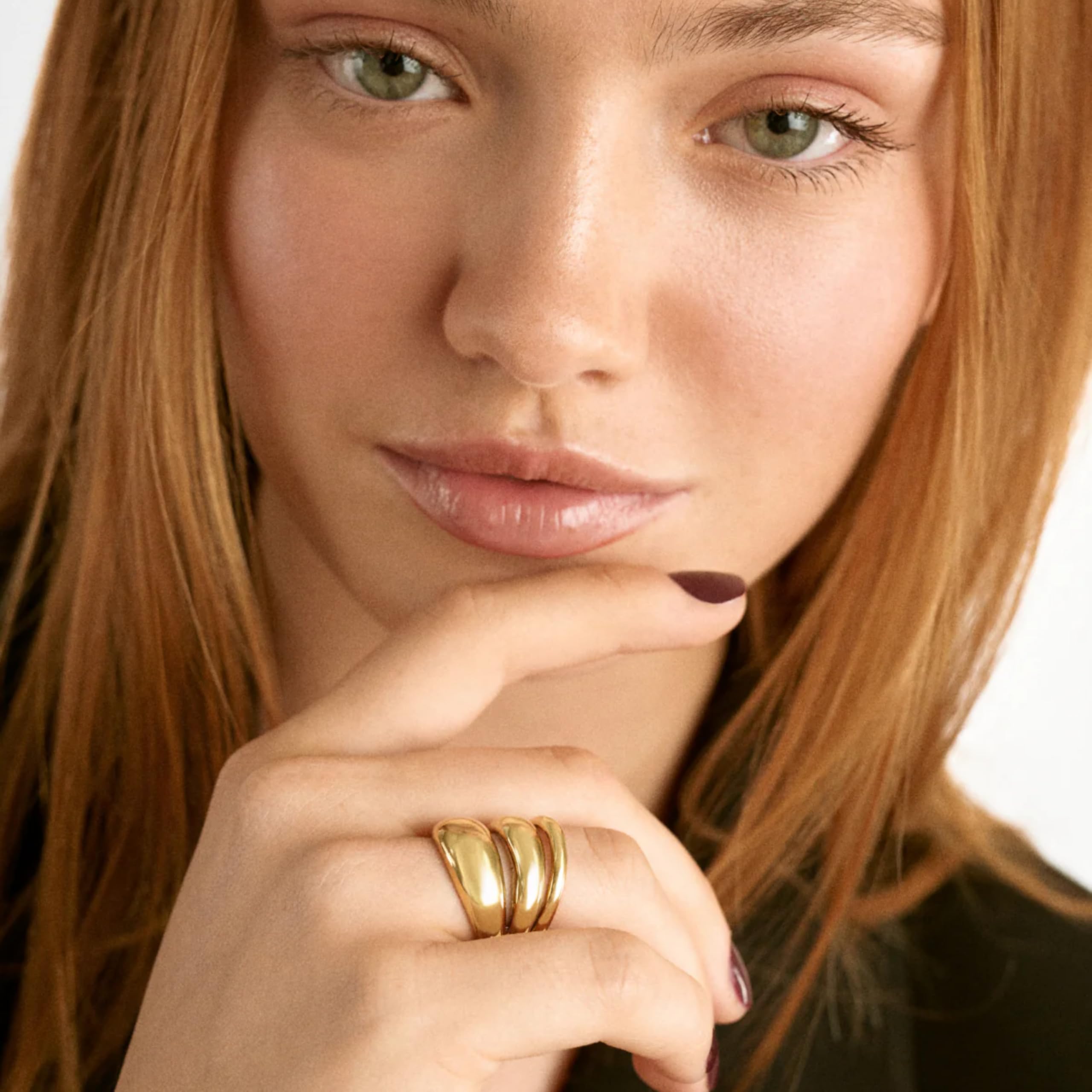 Hey Harper Gold Ring for Women - Gold Plated Stacking Waterproof & Sweatproof Jewerly Ring - Everday Non Tarnish Cute Fashion Circle Rings - Image 3