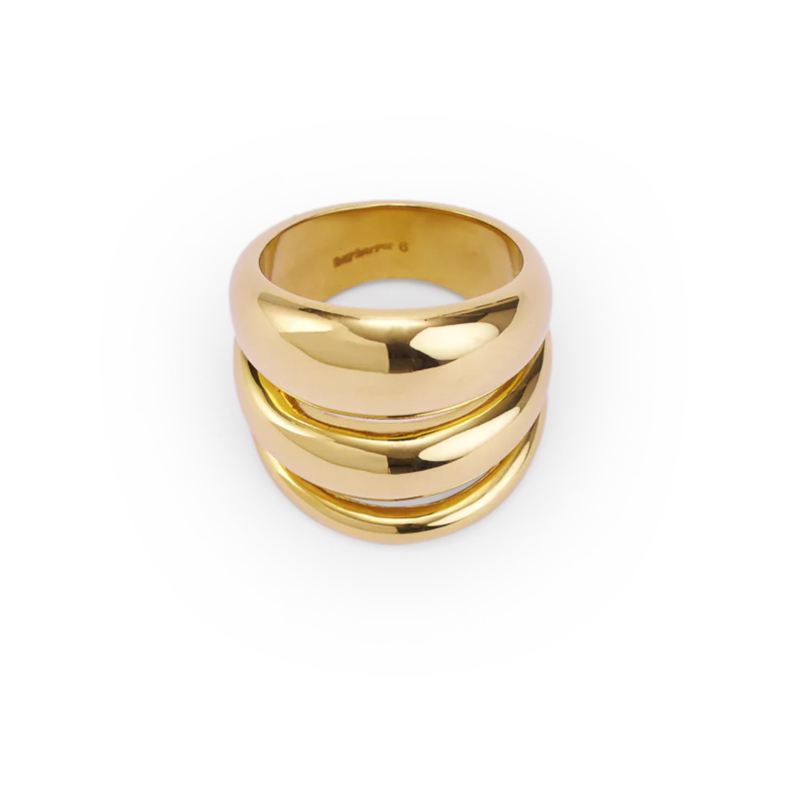 Hey Harper Gold Ring for Women - Gold Plated Stacking Waterproof & Sweatproof Jewerly Ring - Everday Non Tarnish Cute Fashion Circle Rings - Image 5