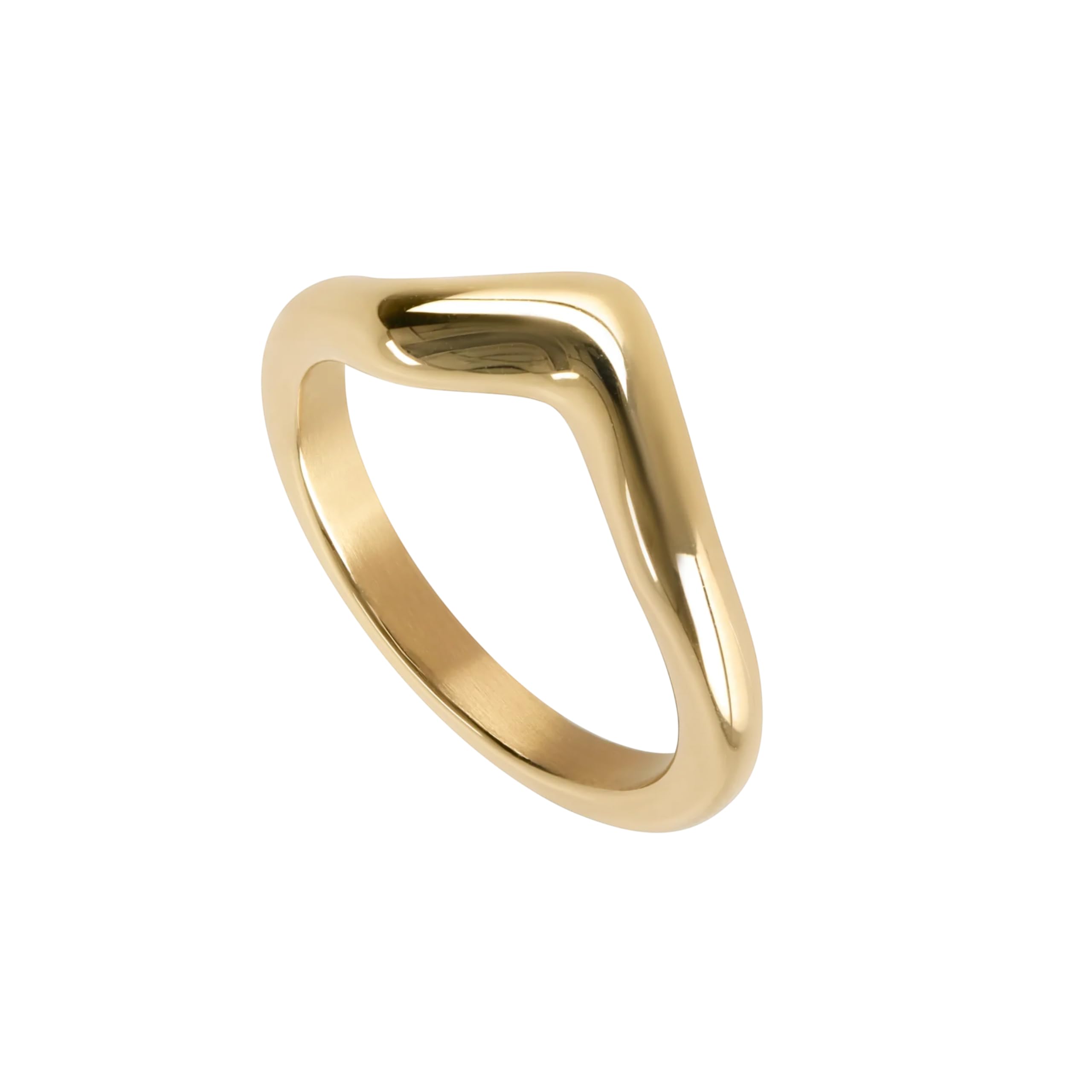 Hey Harper Gold Ring for Women - Gold Plated Stacking Waterproof & Sweatproof Jewerly Ring - Everday Non Tarnish Cute Fashion Circle Rings - Image 3