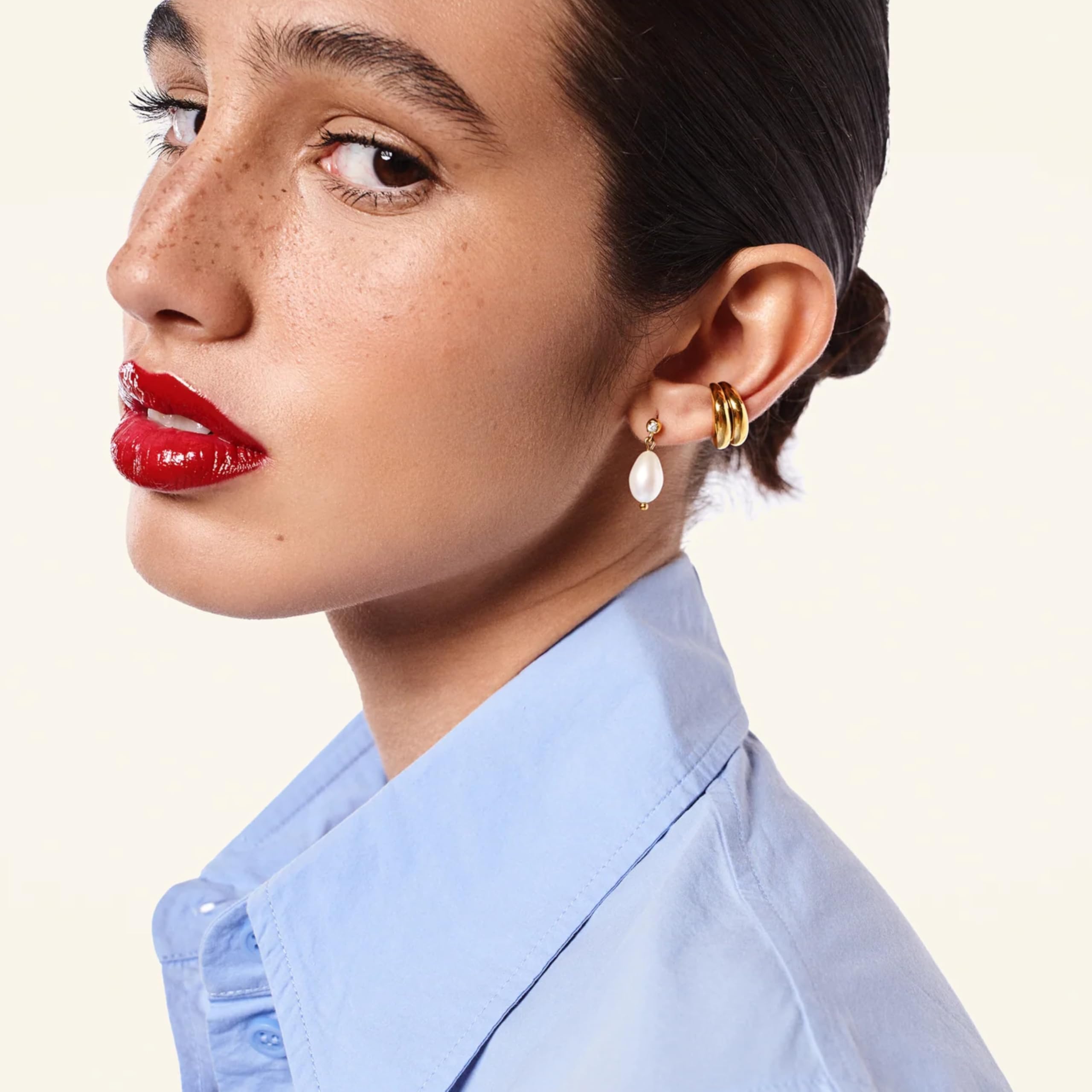 Hey Harper Hoop Earrings For Women Trendy - Lightweight Waterproof & Sweatproof Jewerly - Image 4